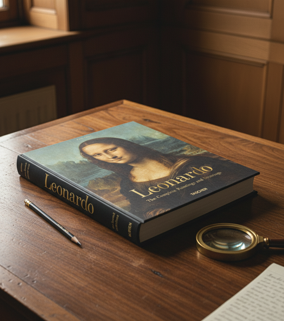Leonardo da Vinci · Sämtliche Gemälde und Zeichnungen · auf dem Studientisch der Galerie