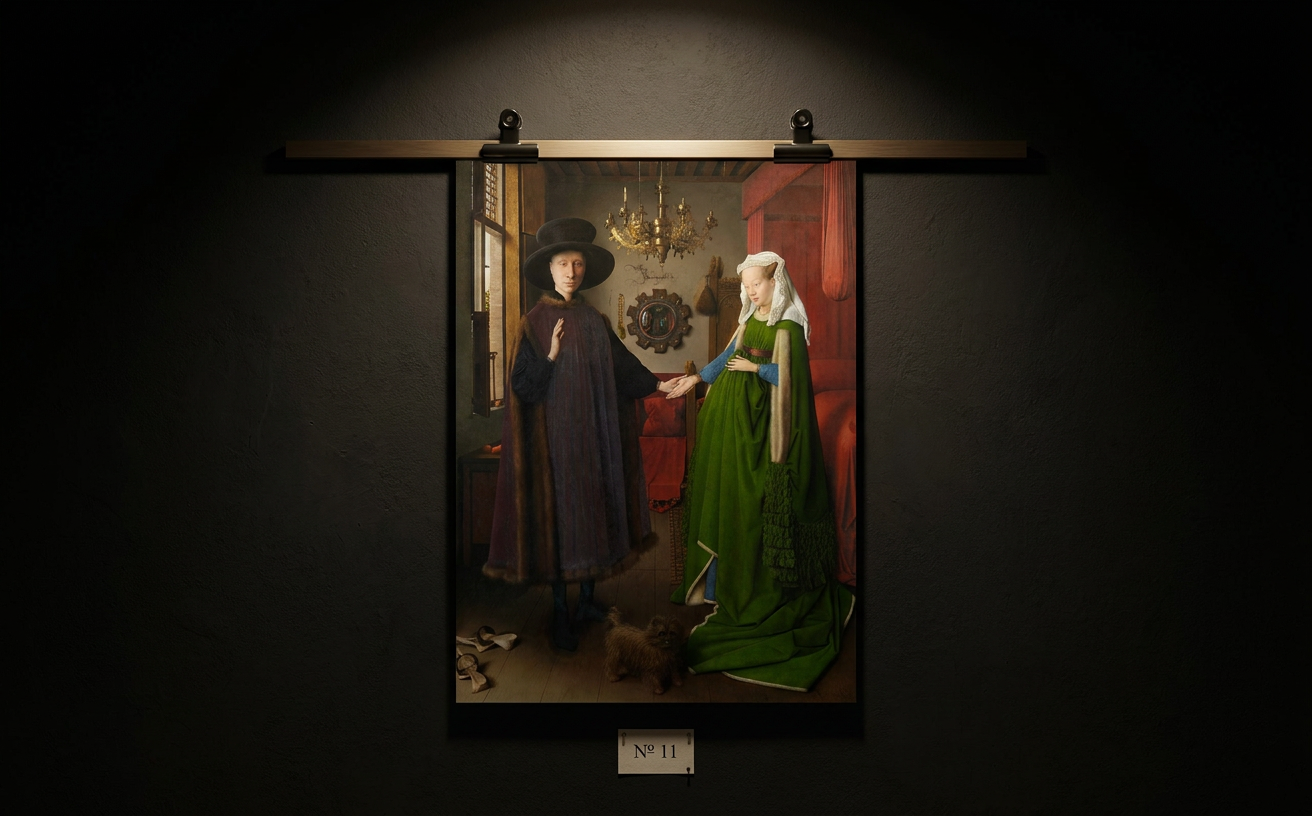 Die Arnolfini-Hochzeit · in der Galerie-Installation