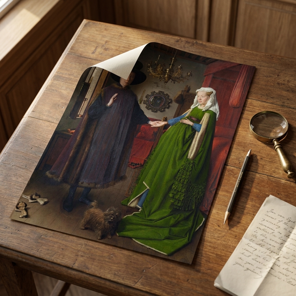 Die Arnolfini-Hochzeit · auf dem Studientisch