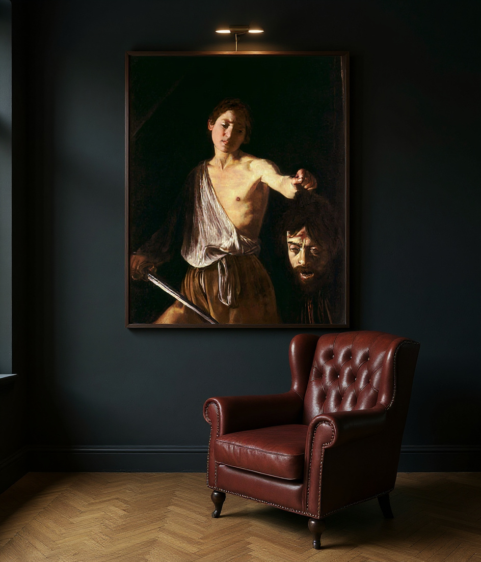 David mit dem Haupt des Goliath · im Lesezimmer