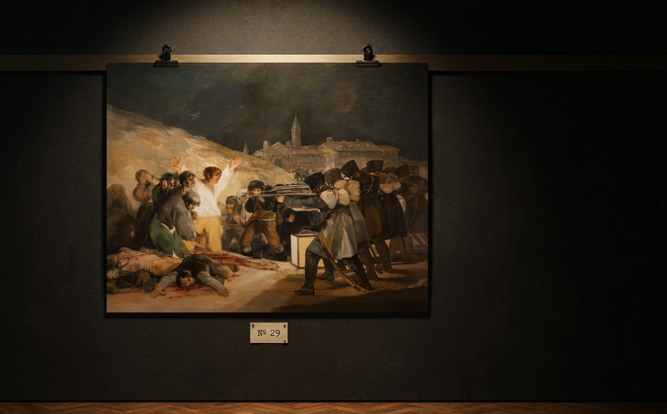 Die Erschießung der Aufständischen am dritten Mai 1808 · in der Galerie-Installation