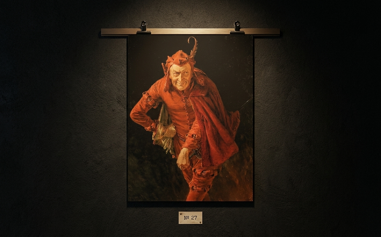 Hinter den Kulissen (Mephisto) · in der Galerie-Installation