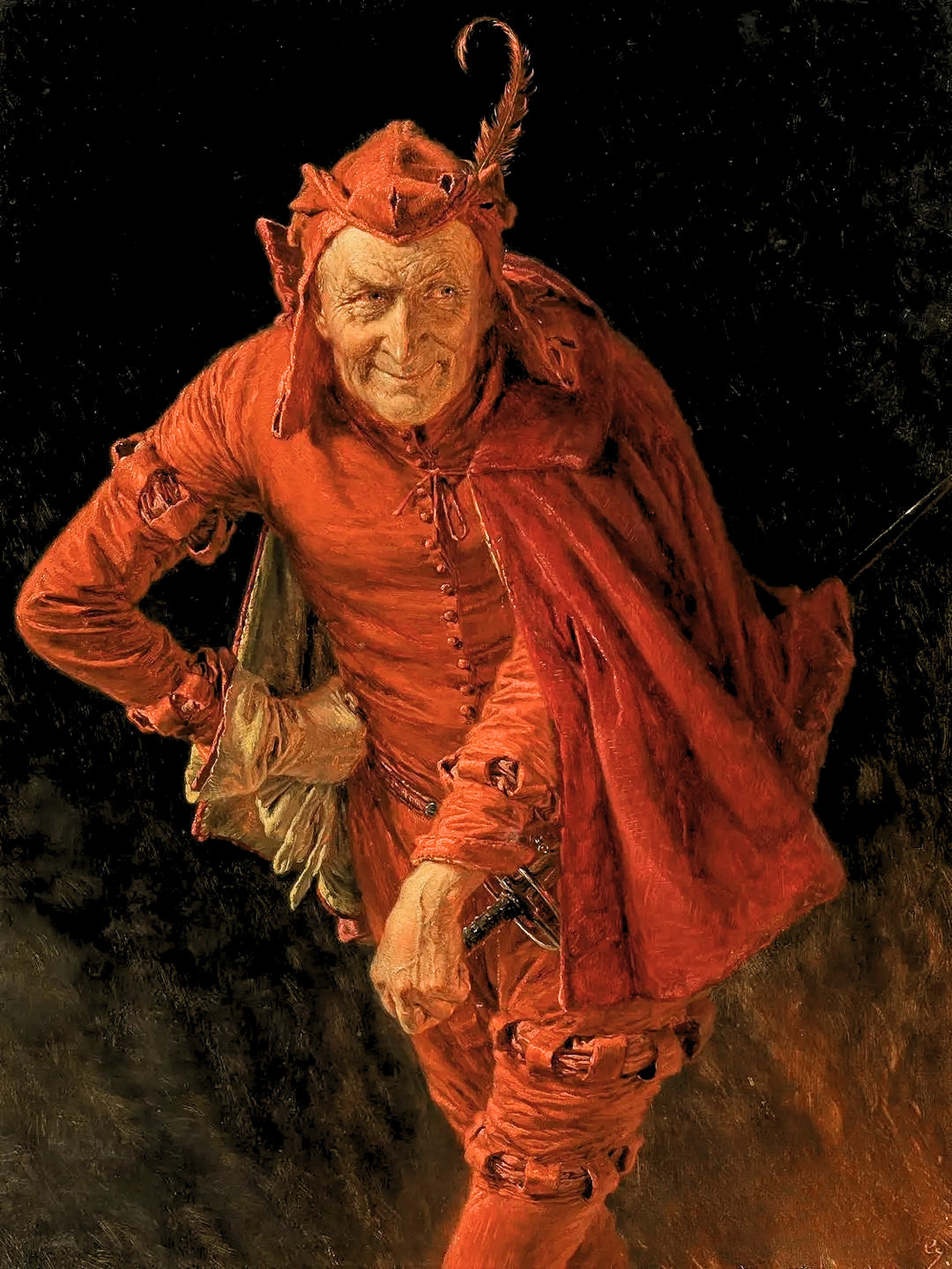 Hinter den Kulissen (Mephisto) · Eduard von Grützner, ca. 1890