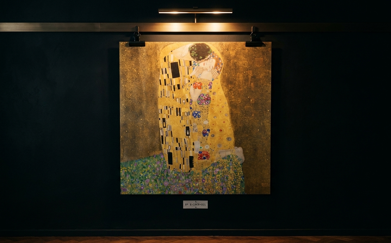 Der Kuss · in der Galerie-Installation
