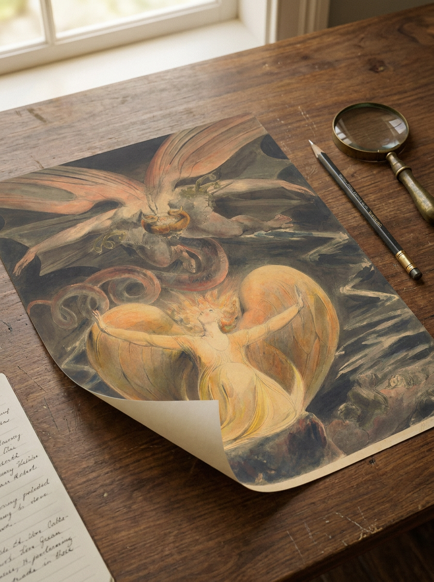 Der große rote Drache · auf dem Studientisch
